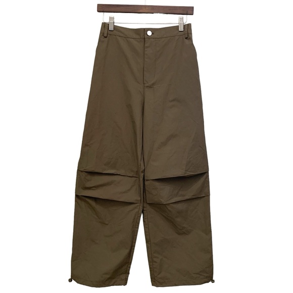 7FAM wide leg parachute pant olive green y2k jogger button down urban dance💃🏼 - Picture 7 of 10